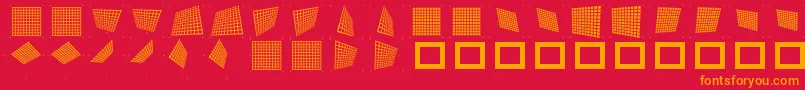 Fonte Gridpix – fontes laranjas em um fundo vermelho