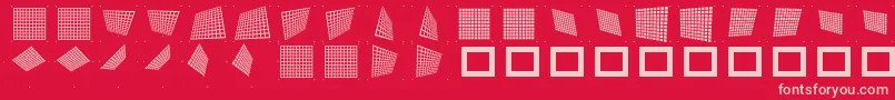 フォントGridpix – 赤い背景にピンクのフォント