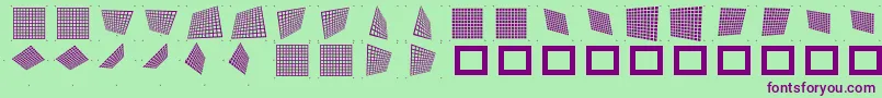 Fonte Gridpix – fontes roxas em um fundo verde