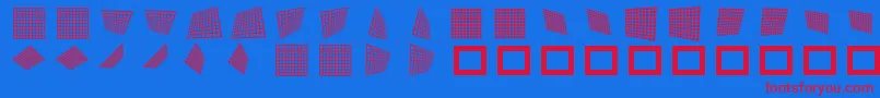 Gridpix-Schriftart – Rote Schriften auf blauem Hintergrund