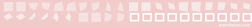 Gridpix-Schriftart – Weiße Schriften auf rosa Hintergrund