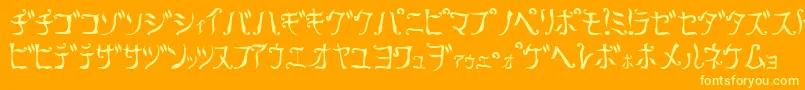 フォントRETRA    – オレンジの背景に黄色の文字