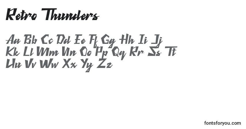 A fonte Retro Thunders – alfabeto, números, caracteres especiais