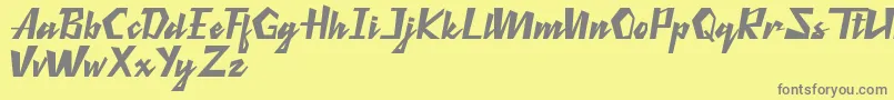 Retro Thunders-fontti – harmaat kirjasimet keltaisella taustalla
