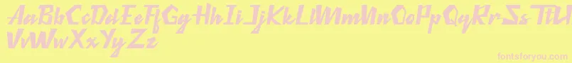 Retro Thunders Font – Pink Fonts on Yellow Background