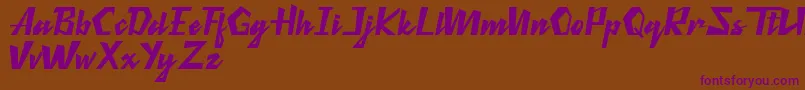 Retro Thunders-fontti – violetit fontit ruskealla taustalla