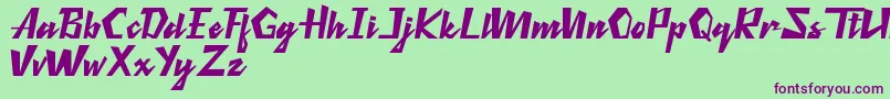 Шрифт Retro Thunders – фиолетовые шрифты на зелёном фоне
