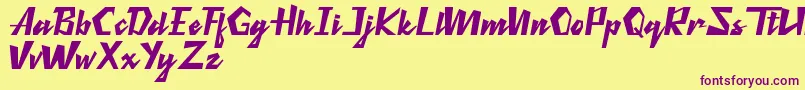 Retro Thunders-fontti – violetit fontit keltaisella taustalla