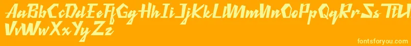 Retro Thunders Font – Yellow Fonts on Orange Background