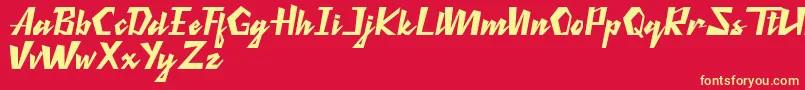 Retro Thunders-fontti – keltaiset fontit punaisella taustalla