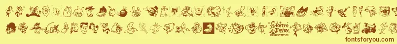 Más sobre la fuente Retro Toons fuente Retro Toons – Fuentes Marrones Sobre Fondo Amarillo