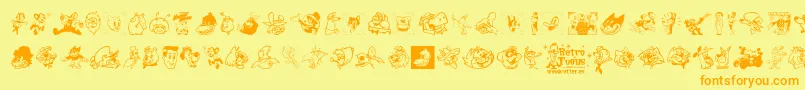En savoir plus sur la police Retro Toons Police Retro Toons – polices orange sur fond jaune