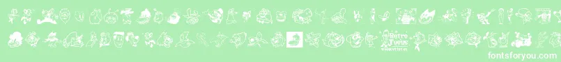 Retro Toons Font – White Fonts on Green Background