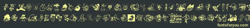 Czcionka Retro Toons – żółte czcionki na czarnym tle