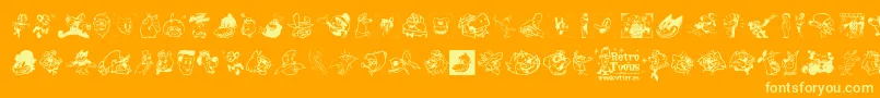 Подробнее о шрифте Retro Toons Шрифт Retro Toons – жёлтые шрифты на оранжевом фоне