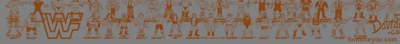 fuente Retro WWF Hasbro Figures – Fuentes Marrones Sobre Fondo Gris