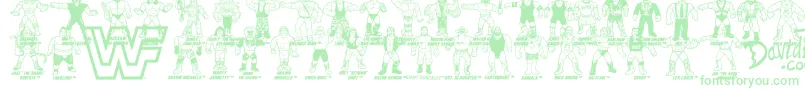 Lisätietoja Retro WWF Hasbro Figures-fontista Retro WWF Hasbro Figures-fontti – vihreät fontit