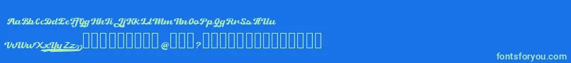 Retrock Font – Green Fonts on Blue Background