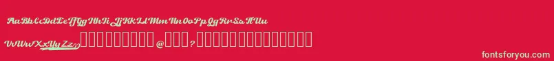 Retrock Font – Green Fonts on Red Background