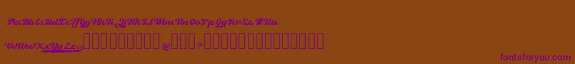 Retrock-Schriftart – Violette Schriften auf braunem Hintergrund