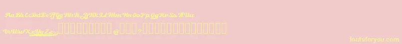 Retrock-Schriftart – Gelbe Schriften auf rosa Hintergrund