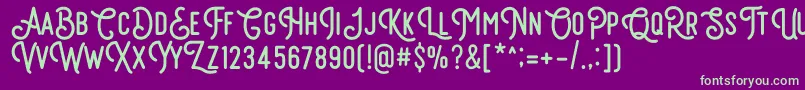 Retrocycles Font – Green Fonts on Purple Background