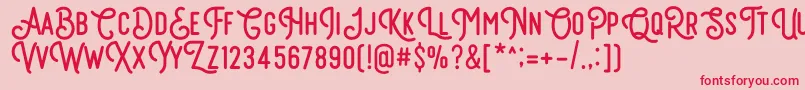 Retrocycles Font – Red Fonts on Pink Background