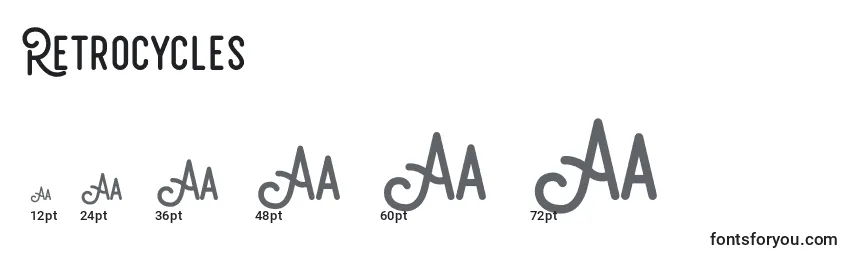 Размеры шрифта Retrocycles