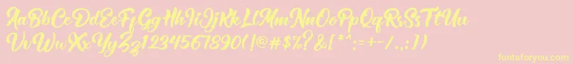 Retrofest Font – Yellow Fonts on Pink Background