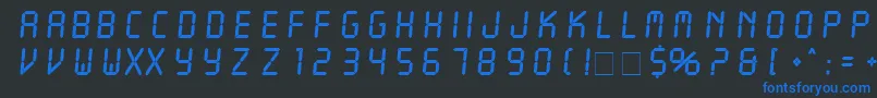 Шрифт LcdItcNormal – синие шрифты на чёрном фоне