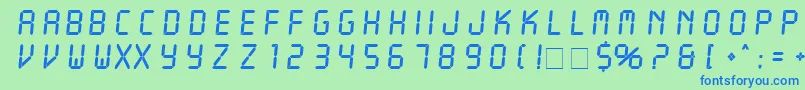 フォントLcdItcNormal – 青い文字は緑の背景です。