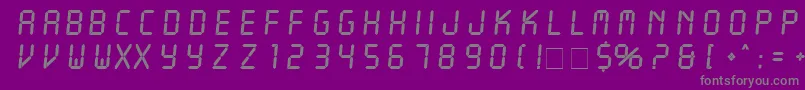 フォントLcdItcNormal – 紫の背景に灰色の文字