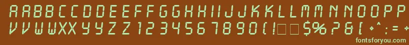 Шрифт LcdItcNormal – зелёные шрифты на коричневом фоне
