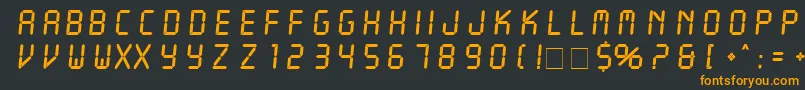 フォントLcdItcNormal – 黒い背景にオレンジの文字