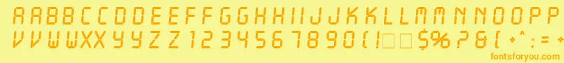 LcdItcNormal Font – Orange Fonts on Yellow Background