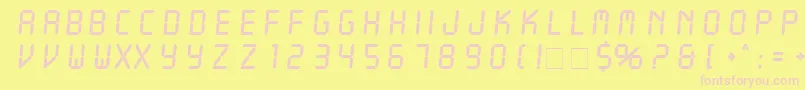 LcdItcNormal Font – Pink Fonts on Yellow Background