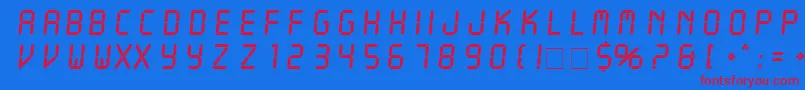 LcdItcNormal Font – Red Fonts on Blue Background