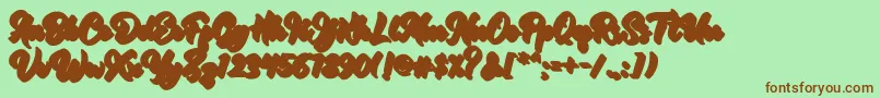 RetrofestShadow Font – Brown Fonts on Green Background