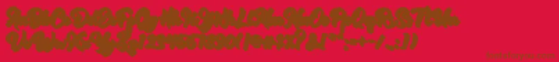 RetrofestShadow Font – Brown Fonts on Red Background