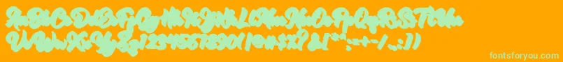 RetrofestShadow-Schriftart – Grüne Schriften auf orangefarbenem Hintergrund