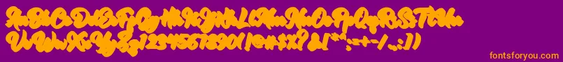 RetrofestShadow Font – Orange Fonts on Purple Background