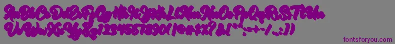 RetrofestShadow-fontti – violetit fontit harmaalla taustalla