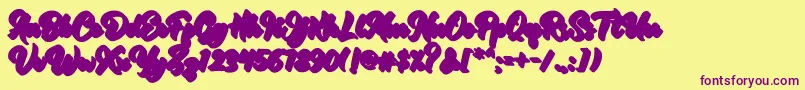 RetrofestShadow Font – Purple Fonts on Yellow Background