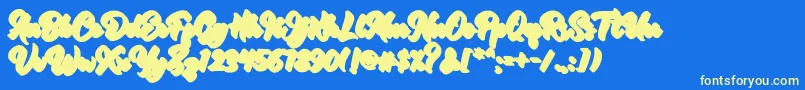 RetrofestShadow Font – Yellow Fonts on Blue Background