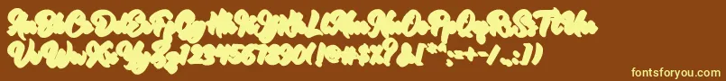 RetrofestShadow-fontti – keltaiset fontit ruskealla taustalla