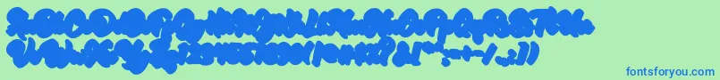 Czcionka RetrofestShadowExtrude – niebieskie czcionki na zielonym tle