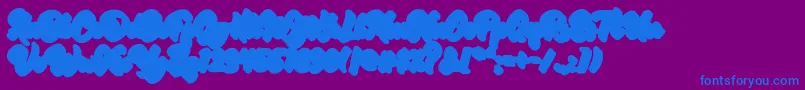 RetrofestShadowExtrude-Schriftart – Blaue Schriften auf violettem Hintergrund