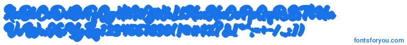 RetrofestShadowExtrude-Schriftart – Blaue Schriften auf weißem Hintergrund