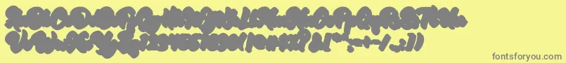 RetrofestShadowExtrude-fontti – harmaat kirjasimet keltaisella taustalla