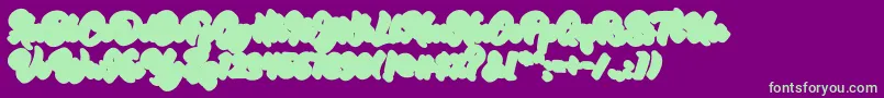 RetrofestShadowExtrude-fontti – vihreät fontit violetilla taustalla